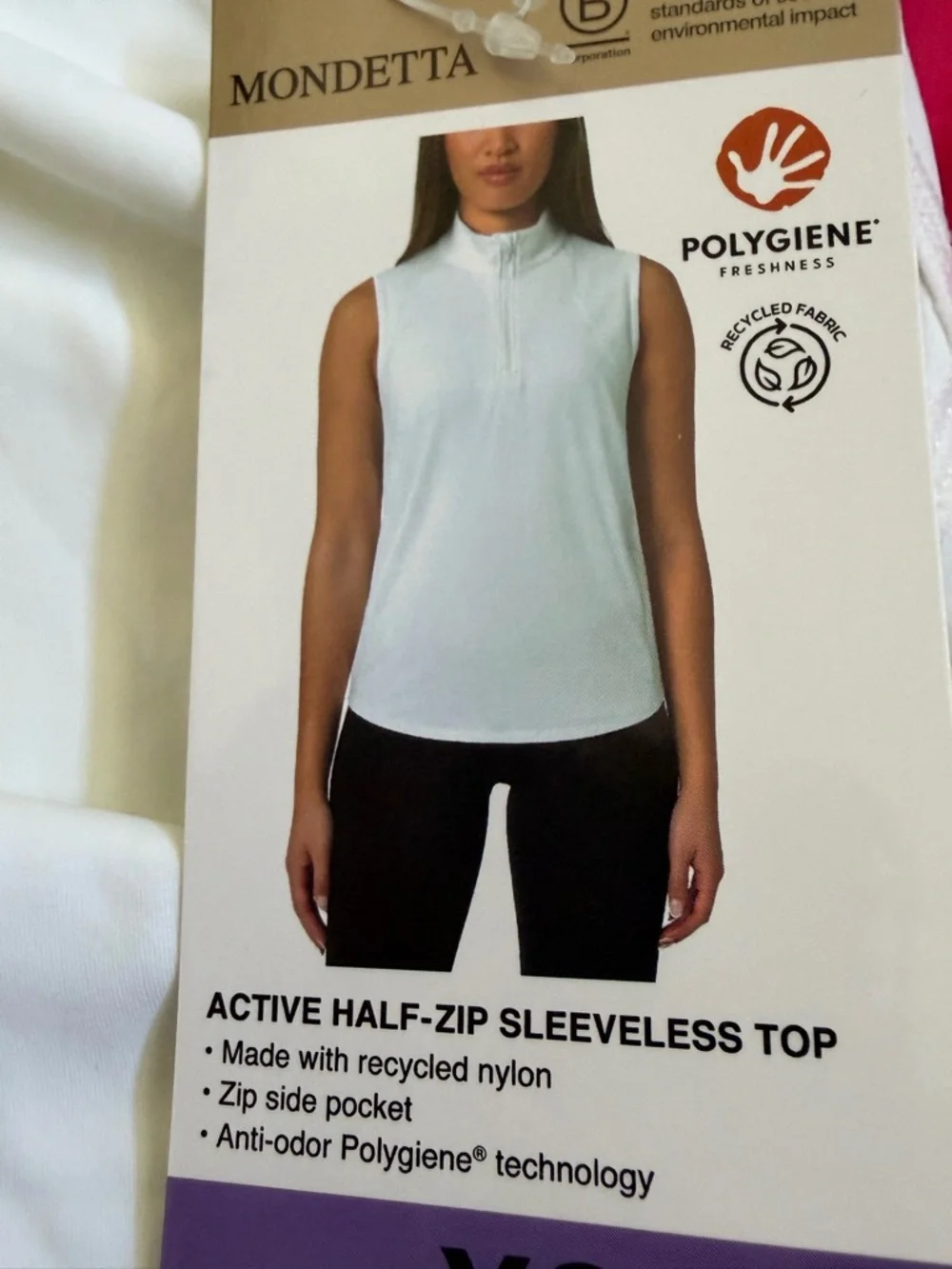 MONDETTA WOMENS ACTIVE HALF-ZIP SLEEVELESS TOP DriFit Golf Tennis BUNDLE XS